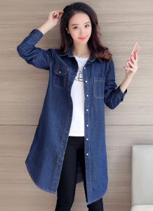 デニムシャツ デニムワンピース ロング 長袖 秋コーデ トレンド 体型カバー カジュアル ボタン 着回し 人気 お取り寄せ商品 Ange14の通販はwowma ワウマ Mignon Ange 商品ロットナンバー