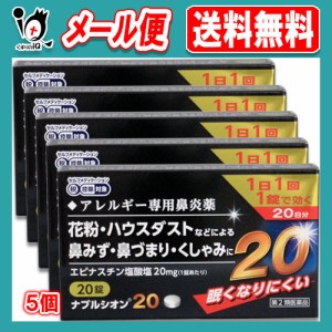 【第2類医薬品】★ナブルシオン20 20錠 ×5個セット【シオノケミカル】眠くなりにくいアレルギー専用鼻炎薬 花粉・ハウスダストなどによ