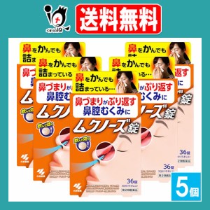 【第2類医薬品】★ムクノーズ 36錠×5個セット【小林製薬】鼻づまりがぶり返す鼻腔むくみに 小青竜湯 しょうせいりゅうとう 漢方処方