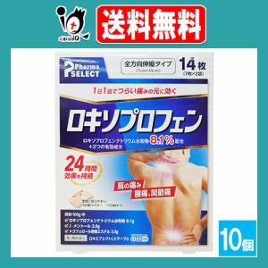 【第2類医薬品】★ロキエフェクトLXテープα 14枚入×10個セット【大石膏盛堂】肩の痛み、腰痛、関節痛に1日1回でつらい痛みのもとに効く