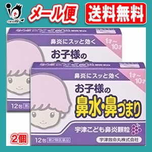 【第2類医薬品】★宇津こども鼻炎顆粒 12包×2個セット【宇津救命丸】お子様の鼻水・鼻づまり 鼻炎にスッと効く ぶどう味 鼻炎薬