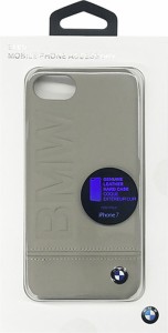 BMW iPhone SE2 SE3 第2世代 第3世代 iPhone8 iPhone7 PC Hard Case Logo Imprint 正規品 レザー Taupe 本革 ハードケース カーブランド 