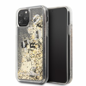 カール・ラガーフェルド iPhone 11 Pro ケース グリッター 背面 カバー アイフォン