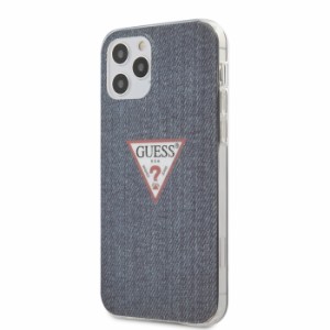 GUESS iphone12 iphone12 pro ケース HC PC/TPU DENIM TRIANGLE DK BLUE