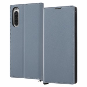 Xperia 10 IV ケース 手帳型 SOG07 SO-52C カバー 耐衝撃 手帳型ケース スクエア KAKU Durable ブルー ライトグレー エクスペリア エクス