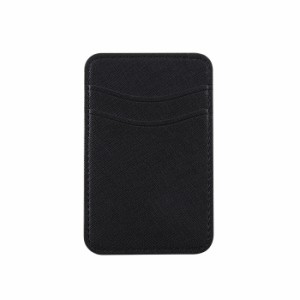 スマホ カードケース レザー 黒 ブラック ポケット カード入れ カード収納 カードホルダー 背面ポケット ICカード 貼るだけ 簡単 iPhone 