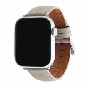 Apple Watch バンド 45mm 44mm 49mm アップルウォッチ 本革 レザー 交換ベルト ライトグレー レザーバンド ビジネス レザーベルト 交換バ