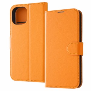 IPhone 15 ケース 手帳型 シンプル オレンジ iPhone15 アイフォン15 耐衝撃 手帳型ケース 丈夫 軽量 軽い カバー ソフト ハード スマホケ