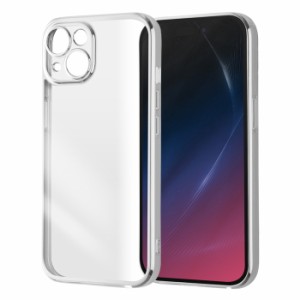 iPhone 15 ケース クリア メタリック シルバー アイフォン15 iPhone15 アイフォン カバー ソフト ソフトケース ハード ハードケース スマ