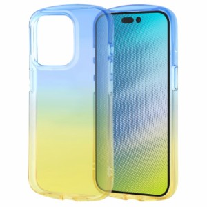 iPhone 15 Pro ケース グラデーション ブルー イエロー クリア iPhone15Pro 15Pro 15プロ TPU 耐衝撃 カバー ソフト ソフトケース スマホ