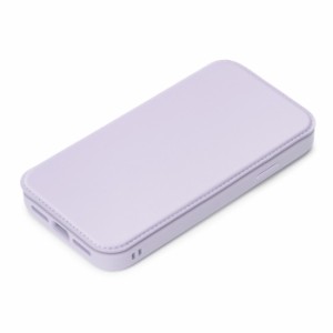 iPhone14 iPhone13 iPhone 14 13 ケース 手帳型 カバー パープル 紫 クリア 透明 ガラス ストラップホール カードポケット 収納 耐衝撃 