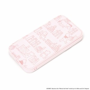 iPhone14Plus iPhone 14 Plus ケース 手帳型 カバー ディズニー Disney プーさん ピンク クリア ガラス ストラップホール カードポケット