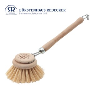 鍋・フライパン洗いブラシ Redecker レデッカー 木柄付きキッチンブラシ 植物繊維 5cm ディッシュブラシ 322550 キッチン  掃除 天然素材