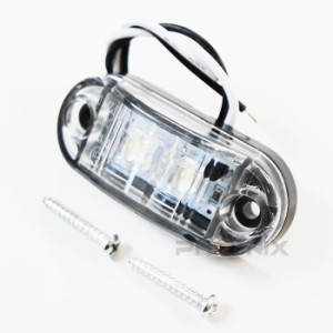 LED マーカー ランプ ライト 1個 DC12V 24V クリア 白色発光 牽引車 トレーラー バス 特殊 小型車 作業車 車幅 車高 補助 トラック