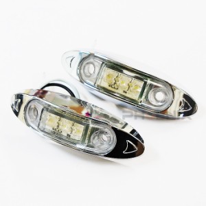 LED サイド マーカー ランプ ライト 2個 DC12V 24V クリア 白色発光 牽引車 トレーラー 特殊 小型車 路肩 車幅 車高 補助 トラック