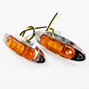 LED サイド マーカー ランプ ライト 2個 DC12V 24V 黄発光 牽引車 バス トレーラー 特殊 小型車 路肩 車幅 車高 補助 トラック