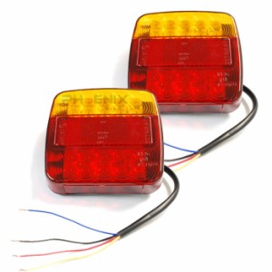 LED テールランプ DC12V 角型 ウインカー リフレクター 左右セット