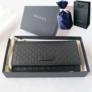 【新品■正規品■送料無料■ギフト包装無料】GUCCI グッチ マイクログッチシマ フラップ長財布 449396BMJ1G1000　レザー レディース 女性