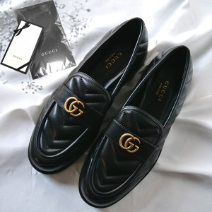 新品■正規品■送料無料■ギフト包装無料】GUCCI グッチ マトラッセレザーローファー 670399 BK060 1000 靴 シューズ レディース 女性 ギ