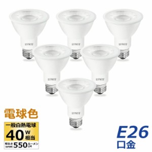 LED電球 スポットライト E26口金 ビーム電球 電球色 6個入 ハロゲン電球40W相当 6W PAR20 調光器非対応 ビームランプ形 ビーム球 看板用