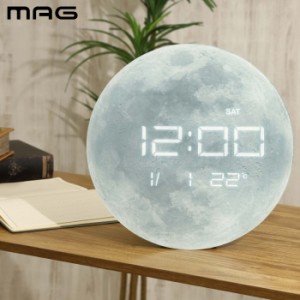 掛け時計 置き時計 MAG デジタル LED 置掛両用時計 ルナ 掛時計 置時計 温度計 温度 カレンダー 日付 曜日 ウォールクロック 見やすい 月