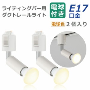 ライティングレール 照明 スポットライト ダクトレール用 ダウンライト E17口金 LED電球付き 電球色 昼白色 4W 40W形相当 2個セット レフ