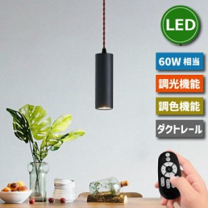 ペンダントライト スポットライト ダクトレール用 照明器具 天井 10W 60W形相当 リモコン付き 調光調色 LED電球付 昼光色 昼白色 電球色 