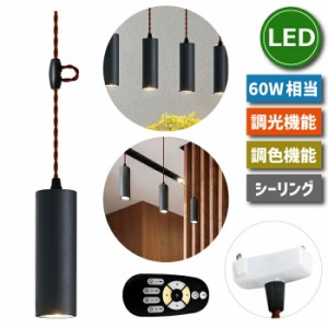 ペンダントライト 引掛シーリング用 スポットライト 照明器具 天井 LED電球付 10W 60W形相当 リモコン付き 調光調色 昼光色 昼白色 電球