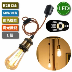 ペンダントライト ダクトレール用 E26口金 60W形相当 調光調色 リモコン付き LED電球付き 遠隔操作 led照明 昼光色 昼白色 電球色 照明器