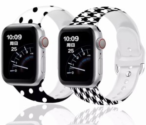 ラバー バンド 千鳥格子　水玉  series se 4 5 6 7 8シリーズ 3 2 1 Apple watch バンド 44mm 40mm 42mm 38mm 41mm 45mmアップルウォッチ