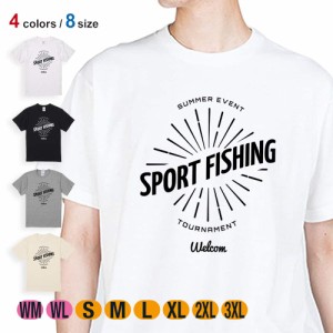 釣り Tシャツ 半袖 トーナメントエンブレム 5.6oz (オンス) 綿100% メンズ レディース 洗濯 大きいサイズ ホワイト ブラック グレー アイ