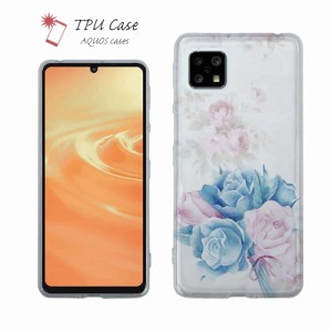 AQUOS sense アクオス センス7 ソフトケース 花柄 クリアケース スマホケース TPU AQUOS sense8 R8 Pro sense7 plus sense6 sense4 plus 