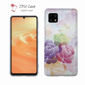 AQUOS sense アクオス センス7 ソフトケース 花柄 クリアケース スマホケース TPU AQUOS sense8 R8 Pro sense7 plus sense6 sense4 plus 