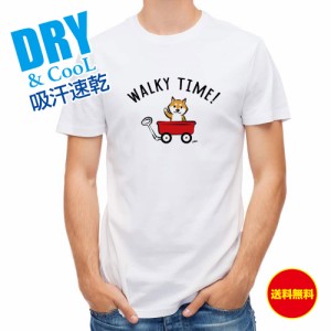 かわいい Tシャツ アウトドア おさんぽ柴犬_赤柴(wakat) 犬 イヌ 雑貨 T シャツ レディース 半袖 ロゴ 文字 春 夏 秋 インナー 安い 面白