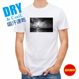 おもしろ Tシャツ白黒の海岸 釣り 魚 ルアー T シャツ メンズ 半袖 ロゴ 文字 春 夏 秋 インナー 安い  面白い 大きいサイズ 洗濯 ポリエ