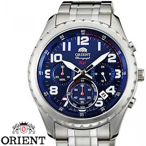 ORIENT オリエント FKV01001B0 クロノグラフ メンズ 腕時計 ブルー