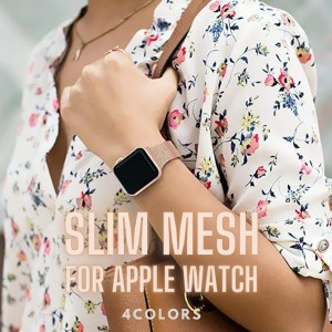 【全機種対応】アップルウォッチ バンド ステンレス スリム  交換用 メッシュ apple watch 6 SE対応 アップルウォッチ カスタム 38/40/41