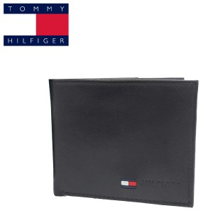 TOMMY HILFIGER トミー ヒルフィガー Passcase Coin Wallet 31TL25X020 財布 二つ折り 小銭入れ ウォレット レザー ブラック