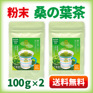 【お得な2袋セット】桑の葉茶 パウダー 100ｇ×2 国産 粉末 桑茶 効能 青汁 くわ茶 糖質 無農薬 栽培 熊本県産 カフェインレス 送料無料