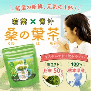 若葉 桑の葉茶 パウダー 50g 国産 粉末 桑茶 効能 青汁 くわ茶 糖質 無農薬 栽培 熊本県産 カフェインレス 送料無料