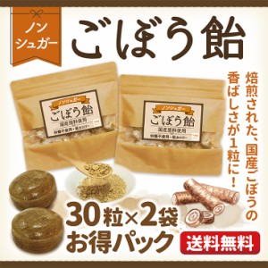 【お得な2袋セット】シュガーレス  ごぼう飴 30粒×2袋セット 送料無料 お菓子 ゴボウ ノンシュガー のど飴 のどあめ