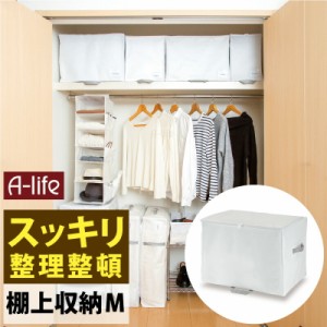 クローゼット 棚上 収納袋 M 1個 衣類用 ホワイト  [１] 棚上収納 衣装ケース 上 収納 収納ケース 小物収納