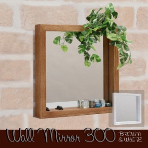 送料無料 ボックスミラー 幅30 壁掛けミラー 壁掛け 鏡 木製フレーム ブラウン ホワイト アンティーク アンティーク調 
