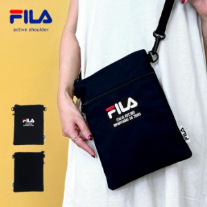 FILA フィラ ショルダー ミニ ロゴ おしゃれ コンパクト ファスナー シンプル カジュアル 軽量 斜め掛け ブラック 黒 プレゼント ギフト 