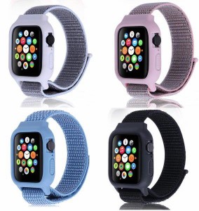 Apple Watch series 7/6/5/4/3/2/1 バンド マジックテープ コンパチブル  Applewatch ケース 交換ベルト iWatch Series ナイロン製 交換