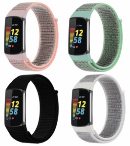 Fitbit Charge 5 6 バンド charge5 charge6 ベルト マジックテープ 時計バンド ループナイロンバンド コンパチブル バンド交換 ウォッチ