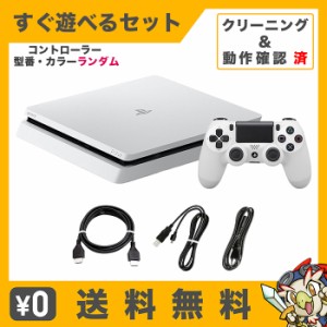 PS4 グレイシャー・ホワイト 500GB (CUH-2100AB02) 本体 すぐ遊べるセット ランダムコントローラー【中古】