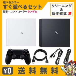 PS4 Pro 1TB すぐ遊べるセット 選べるカラー 7000BB〜7200BB 本体 型番 純正コントローラー ランダム  PlayStation4 SONY ソニー【中古】