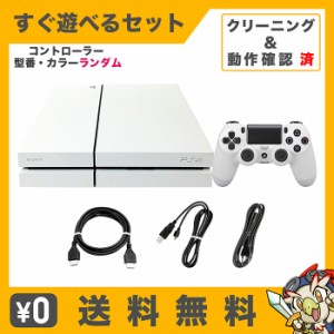 PS4 プレステ4 グレイシャー・ホワイト (CUH-1200AB02) 500GB 本体 すぐ遊べるセット ランダム 純正コントローラー【中古】