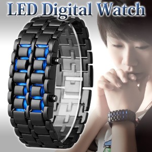 腕時計 デジタル LED デジタル腕時計 文字盤レス ブラック デジタルウォッチ バングル メンズ レディース 男性用 女性用 男女兼用 ユニセ